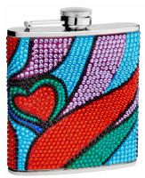 6 Oz. Hip Flask Holders with Heart Patterns