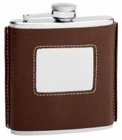 6 Oz. Brown Leather Hip Flask Holders