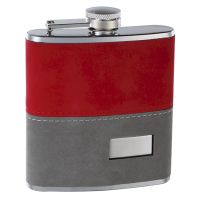 6oz 2-Tone "Fuzzy" Hip Flask with Engraving