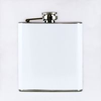 White 6oz Hip Flask