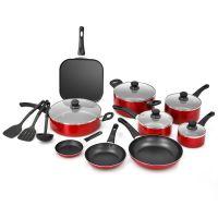 17 Pieces Hard Anodized Nonstick Cookware Pots and Pans Set