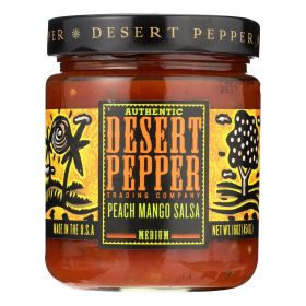 Desert Pepper Trading - Medium Hot Peach Mango Salsa - Case of 6 - 16 oz.