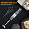 Immersion Hand Blender, FUNAVO 5-in-1 Multi-Function 12 Speed 800W Stainless Steel Handheld Stick Blender with Turbo Mode, 600ml Beaker, 500ml Choppin