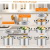 3 Tier Stainless Steel Steamer Pot Steaming Cookware Saucepot with Handle