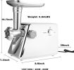 Electric Meat Grinder with Sausage & Kubbe Kit;  3 Grinder Plates;  600W Power; White