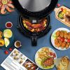 Air Fryer 3.6 Quart, Family Electric Oilless Hot Air Fryer Oven, with Non-Stick Basket and Rack Touch Screen and Knob, 8 Preset Modes, LED Display