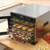 Food Dehydrator (50 Recipes) for Jerky Meat Herbs Fruit, Dryer Machine with Digital Temperature, 6 Stainless Steel Trays RT