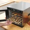 Food Dehydrator (50 Recipes) for Jerky Meat Herbs Fruit, Dryer Machine with Digital Temperature, 6 Stainless Steel Trays RT