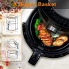 Air Fryer 3.6 Quart, Family Electric Oilless Hot Air Fryer Oven, with Non-Stick Basket and Rack Touch Screen and Knob, 8 Preset Modes, LED Display