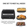 mart 7-in-1 Indoor Electric Grill Air Fryer Family Large Capacity with Air Crisp Dehydrate Roast Bake Broil Pizza and Cyclonic Grilling Technology Cou