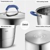 ASD, Three-layer multi-bottom stainless steel steamer, Heightened, Large capacity, No smell, Easy to store, 32cm