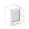 24 inch 46 Bottle Wine Cooler Cabinet Beverage Fridge Small Wine Cellar Soda Beer Counter Top Bar Quiet Operation Compressor Freestanding Clear Glass