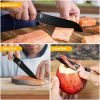 7 Pieces Kitchen Knife Set with Block - Ultra Sharp Professional Chef Knife Set with Black Non-stick Coating Blade