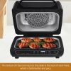 Indoor Grill 8-in-1 with Air Fryer Roast Bake Dehydrate Broil, with Extra Large Capacity