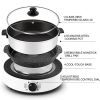 Split Electric Hot Pot Non-Stick 4L Capacity Fry/Soup/Stew/Grilling