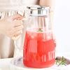 New 1.8L Lid Glass Jug Household Large Capacity Juice Drink Glass Carafe Send Cleaning Brush