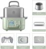 Buydeem All-in-One Intelligent Food Steamer (2.1Qt) with lid and 2 Stew Pots(2 * 1.5Qt) Electric Stew Pot G563,1500W, Mint Green