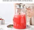 New 1.8L Lid Glass Jug Household Large Capacity Juice Drink Glass Carafe Send Cleaning Brush