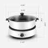 Split Electric Hot Pot Non-Stick 4L Capacity Fry/Soup/Stew/Grilling