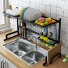 Stainless Steel Over Sink Dish Drying Rack Drainer Kitchen Cutlery Shelf 2-Tier