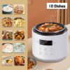 10-In-1 2.5L 600W Smart Electric Pressure Cooker Protable Fast Rice Cooker w/ Stainless Steel Non-stick Pot Pan