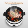 Split Electric Hot Pot Non-Stick 4L Capacity Fry/Soup/Stew/Grilling