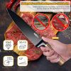 7 Pieces Kitchen Knife Set with Block - Ultra Sharp Professional Chef Knife Set with Black Non-stick Coating Blade