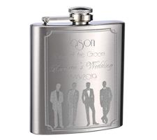 6oz Personalized Wedding Flask for Groomsmen or Groom, 1 Pack