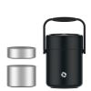 Healter 1.6 Litres Vacuum Insulated Food Flasks for Hot Food, 1600ml Stainless Steel Thermal Soup Container/ Food Jar with 2 inner boxes for Adult, Gr