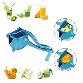 RAINBEAN Manual Citrus Juicer, Hand Press Lemon Squeezer, Heavy Duty Juice Metal Aluminum Alloy Squeezer for Lime Orange Apple Fruit (Black) (Color: Blue)