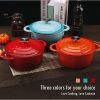 COOKWIN Enameled Cast Iron Dutch Oven with Self Basting Lid, Enamel Coated Cookware Pot 4.5QT